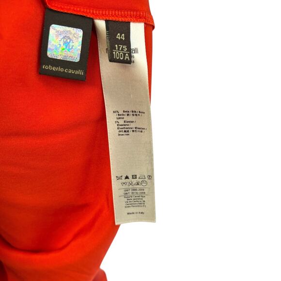 Roberto Cavalli Dress Slip Silk Empire Sleeveless Orange Size 44 US 8 - Picture 13 of 14